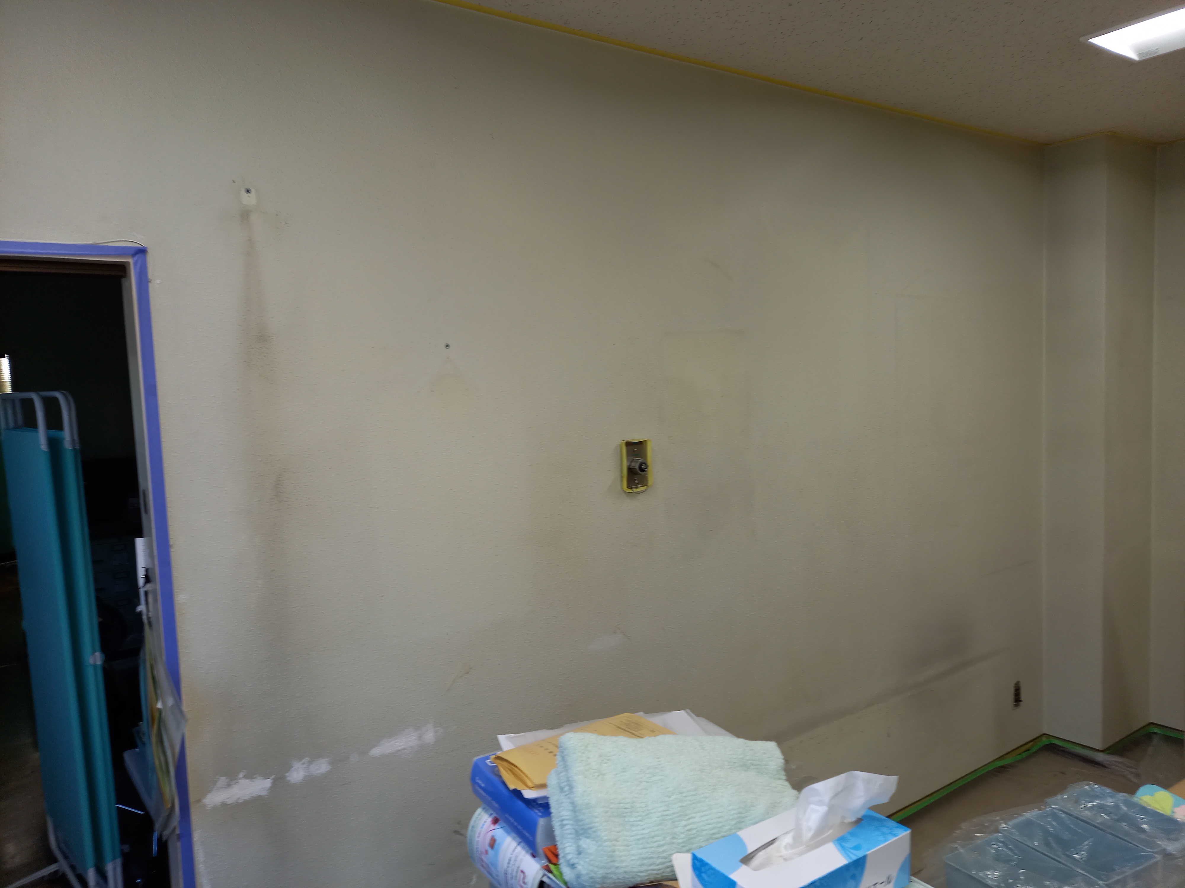 松本市、大野医院、院内、壁塗装